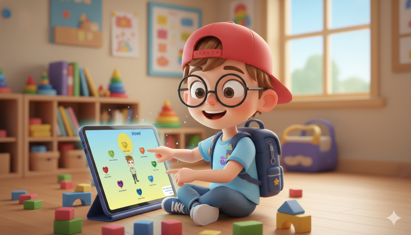 Niño jugando con la app Howe