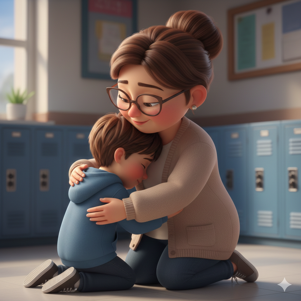 Adulto acompañando a un niño